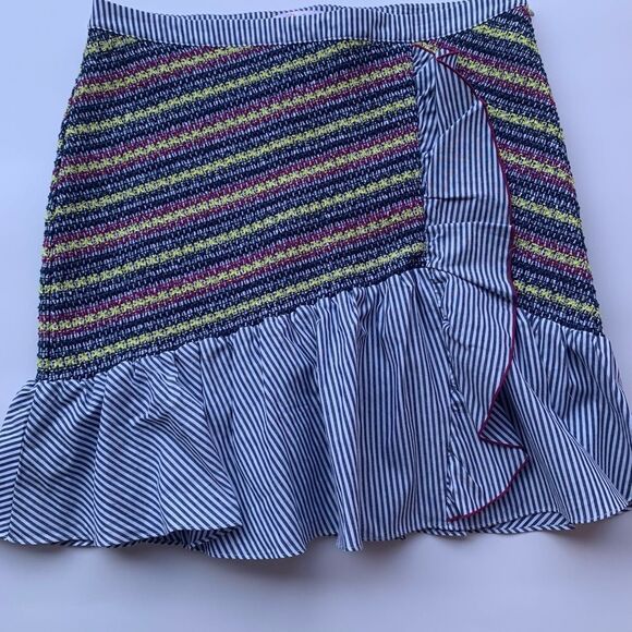 New Parker ruffle mini Skirt in Blue and pink Sz 10 - Picture 6 of 16
